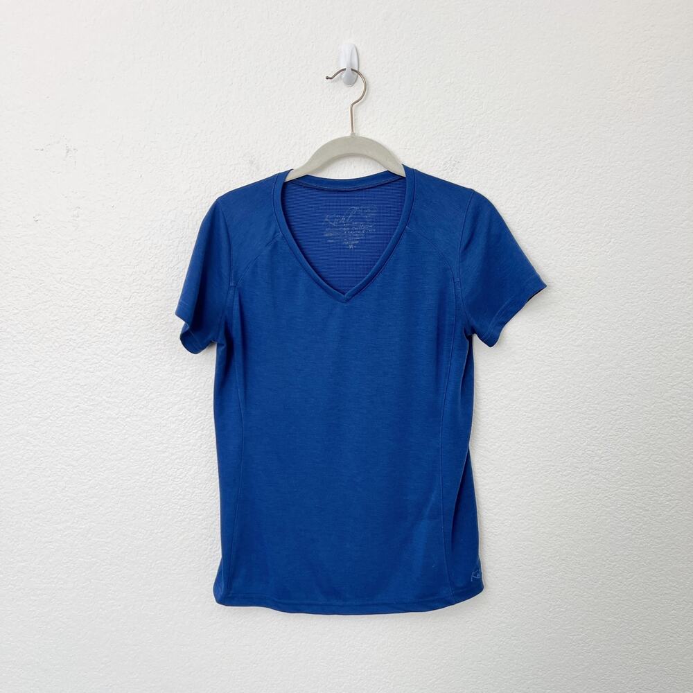 Kuhl Blue V Neck Short Sleeve Activewear Hiking Workout T-Shirt Size Medium M